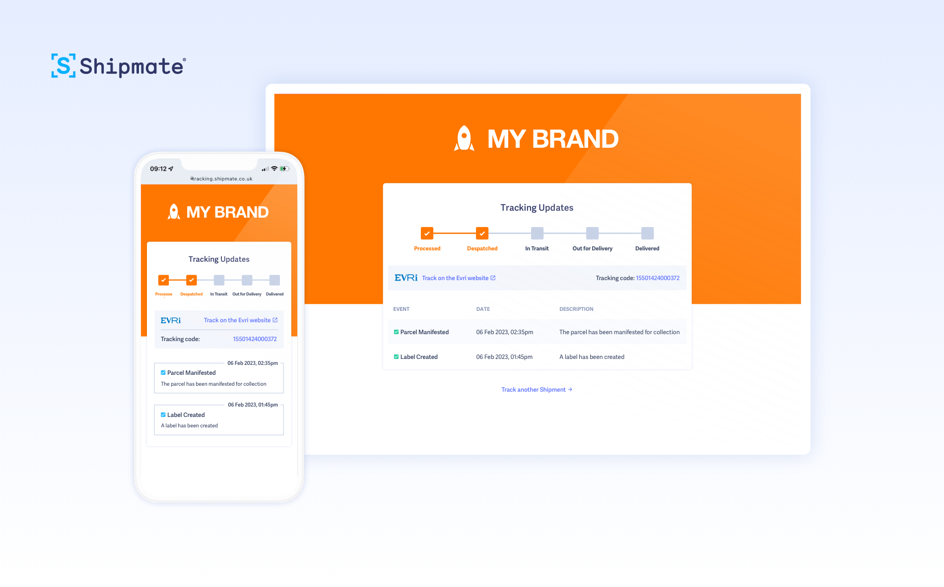 Custom, branded tracking portal from Shipmate