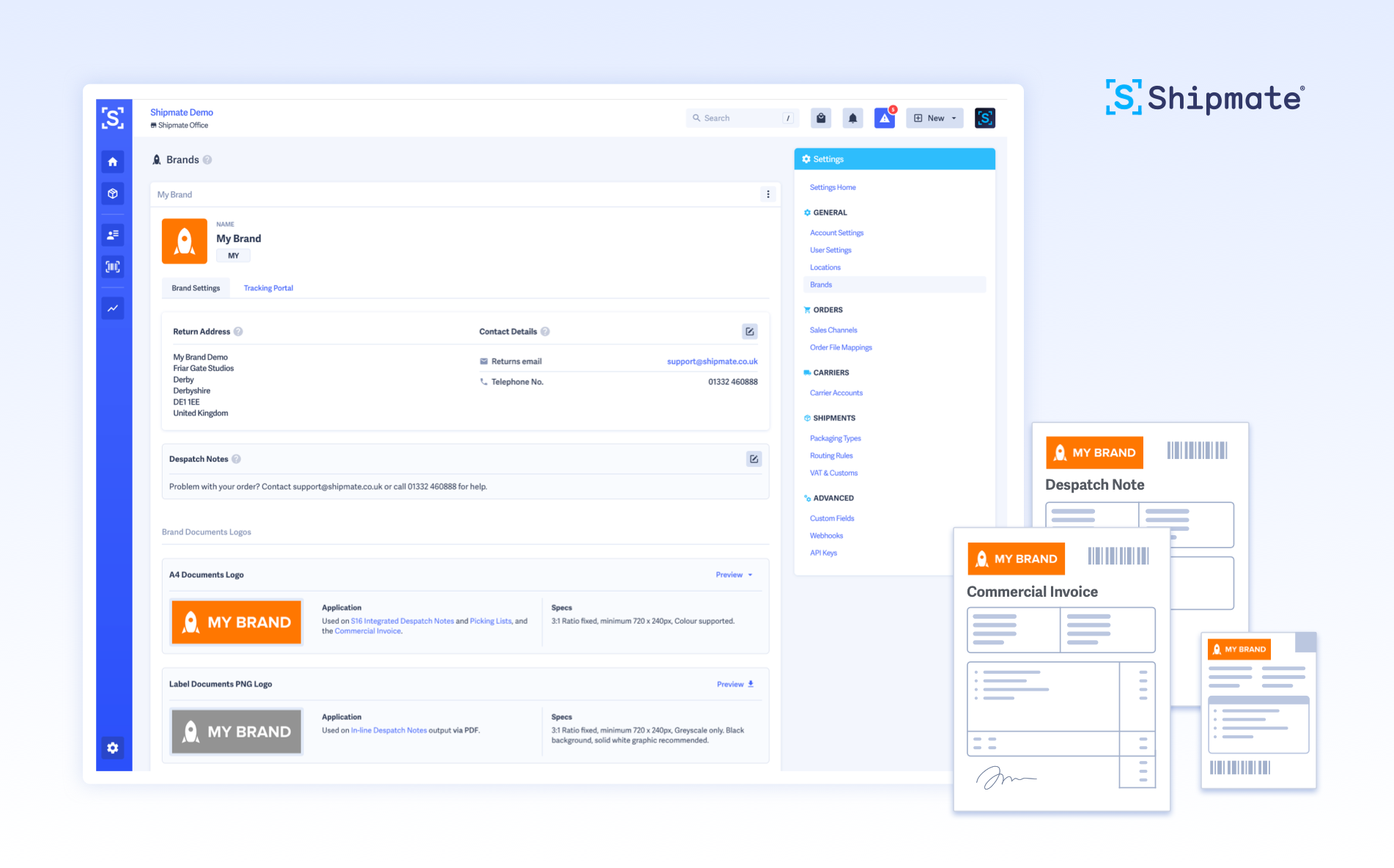 Manage your brand across fulfilment documents