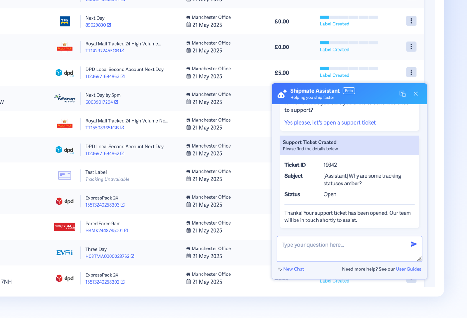 submit a support request, complete with a transcript of your questions and the Assistant’s responses