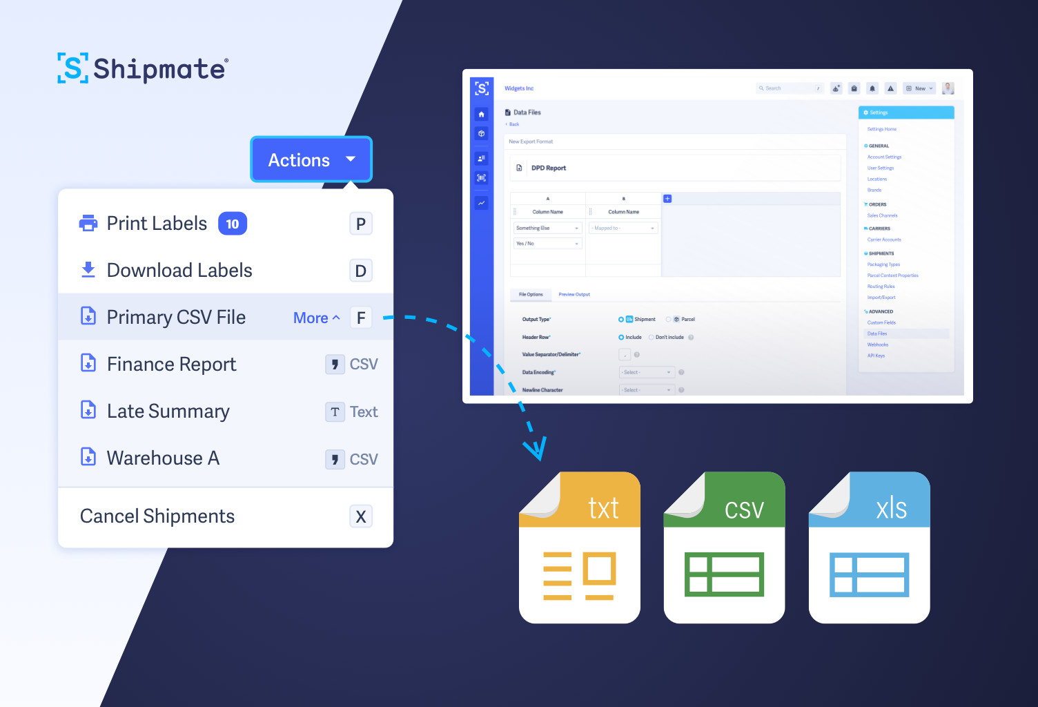 Custom Data & CSV Export Options in Shipmate